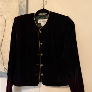 Norton McNaughton Black Velvet Blazer with Gold Trim